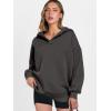 image:imageANRABESS Womens Oversized Hoodies V Neck Sweatshirts Fleece Long Sleeve Pullover Y2K Clothes 2025 Fall Trendy OutfitsDark Grey