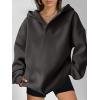 image:imageANRABESS Womens Oversized Hoodies V Neck Sweatshirts Fleece Long Sleeve Pullover Y2K Clothes 2025 Fall Trendy OutfitsDark Grey