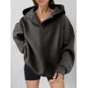 image:imageANRABESS Womens Oversized Hoodies V Neck Sweatshirts Fleece Long Sleeve Pullover Y2K Clothes 2025 Fall Trendy OutfitsDark Grey