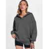 image:imageANRABESS Womens Oversized Hoodies V Neck Sweatshirts Fleece Long Sleeve Pullover Y2K Clothes 2025 Fall Trendy OutfitsDeep Grey