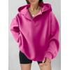 image:imageANRABESS Womens Oversized Hoodies V Neck Sweatshirts Fleece Long Sleeve Pullover Y2K Clothes 2025 Fall Trendy OutfitsHot Pink