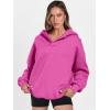 image:imageANRABESS Womens Oversized Hoodies V Neck Sweatshirts Fleece Long Sleeve Pullover Y2K Clothes 2025 Fall Trendy OutfitsHot Pink