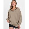 image:imageANRABESS Womens Oversized Hoodies V Neck Sweatshirts Fleece Long Sleeve Pullover Y2K Clothes 2025 Fall Trendy OutfitsKhaki Brown