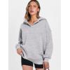 image:imageANRABESS Womens Oversized Hoodies V Neck Sweatshirts Fleece Long Sleeve Pullover Y2K Clothes 2025 Fall Trendy OutfitsLight Gray