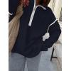 image:imageANRABESS Womens Quarter Zip Sweaters Fall Long Sleeve V Neck Shirts Collared Business Casual Tops Knit Pullover SweatshirtsBlue