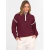 image:imageANRABESS Womens Quarter Zip Sweaters Fall Long Sleeve V Neck Shirts Collared Business Casual Tops Knit Pullover SweatshirtsBurgund