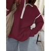 image:imageANRABESS Womens Quarter Zip Sweaters Fall Long Sleeve V Neck Shirts Collared Business Casual Tops Knit Pullover SweatshirtsBurgund