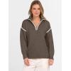 image:imageANRABESS Womens Quarter Zip Sweaters Fall Long Sleeve V Neck Shirts Collared Business Casual Tops Knit Pullover SweatshirtsCoffee