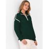 image:imageANRABESS Womens Quarter Zip Sweaters Fall Long Sleeve V Neck Shirts Collared Business Casual Tops Knit Pullover SweatshirtsDark Green