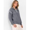 image:imageANRABESS Womens Quarter Zip Sweaters Fall Long Sleeve V Neck Shirts Collared Business Casual Tops Knit Pullover SweatshirtsDark Grey