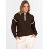 image:imageANRABESS Womens Quarter Zip Sweaters Fall Long Sleeve V Neck Shirts Collared Business Casual Tops Knit Pullover SweatshirtsDeep Coffee