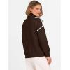 image:imageANRABESS Womens Quarter Zip Sweaters Fall Long Sleeve V Neck Shirts Collared Business Casual Tops Knit Pullover SweatshirtsDeep Coffee