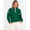 image:imageANRABESS Womens Quarter Zip Sweaters Fall Long Sleeve V Neck Shirts Collared Business Casual Tops Knit Pullover SweatshirtsForest Green