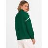 image:imageANRABESS Womens Quarter Zip Sweaters Fall Long Sleeve V Neck Shirts Collared Business Casual Tops Knit Pullover SweatshirtsForest Green