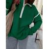 image:imageANRABESS Womens Quarter Zip Sweaters Fall Long Sleeve V Neck Shirts Collared Business Casual Tops Knit Pullover SweatshirtsForest Green