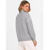 image:imageANRABESS Womens Quarter Zip Sweaters Fall Long Sleeve V Neck Shirts Collared Business Casual Tops Knit Pullover SweatshirtsGrey
