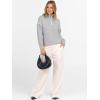 image:imageANRABESS Womens Quarter Zip Sweaters Fall Long Sleeve V Neck Shirts Collared Business Casual Tops Knit Pullover SweatshirtsGrey
