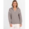 image:imageANRABESS Womens Quarter Zip Sweaters Fall Long Sleeve V Neck Shirts Collared Business Casual Tops Knit Pullover SweatshirtsGrey Khaki