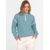 image:imageANRABESS Womens Quarter Zip Sweaters Fall Long Sleeve V Neck Shirts Collared Business Casual Tops Knit Pullover SweatshirtsLight Blue
