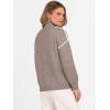 image:imageANRABESS Womens Quarter Zip Sweaters Fall Long Sleeve V Neck Shirts Collared Business Casual Tops Knit Pullover SweatshirtsLight Khkai