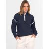 image:imageANRABESS Womens Quarter Zip Sweaters Fall Long Sleeve V Neck Shirts Collared Business Casual Tops Knit Pullover SweatshirtsNavy Blue
