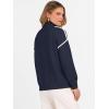 image:imageANRABESS Womens Quarter Zip Sweaters Fall Long Sleeve V Neck Shirts Collared Business Casual Tops Knit Pullover SweatshirtsNavy Blue