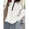 image:imageANRABESS Womens Quarter Zip Sweaters Fall Long Sleeve V Neck Shirts Collared Business Casual Tops Knit Pullover SweatshirtsWhite