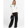 image:imageANRABESS Womens Quarter Zip Sweaters Fall Long Sleeve V Neck Shirts Collared Business Casual Tops Knit Pullover SweatshirtsWhite