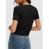 image:imageANRABESS Womens Short Sleeve Sweaters Cropped V Neck Business Casual Lightweight Sweater Tops Summer Spring Clothes 2026Black