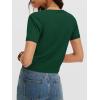 image:imageANRABESS Womens Short Sleeve Sweaters Cropped V Neck Business Casual Lightweight Sweater Tops Summer Spring Clothes 2026Forest Green
