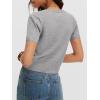 image:imageANRABESS Womens Short Sleeve Sweaters Cropped V Neck Business Casual Lightweight Sweater Tops Summer Spring Clothes 2026Grey
