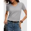image:imageANRABESS Womens Short Sleeve Sweaters Cropped V Neck Business Casual Lightweight Sweater Tops Summer Spring Clothes 2026Grey
