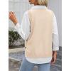 image:imageANRABESS Womens Sweater Vest Summer Sleeveless Crewneck Ribbed Knit Side Button Loose Pullover Tank Tops 2025 Fall OutfitsBeige