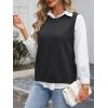 image:imageANRABESS Womens Sweater Vest Summer Sleeveless Crewneck Ribbed Knit Side Button Loose Pullover Tank Tops 2025 Fall OutfitsBlack