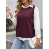 image:imageANRABESS Womens Sweater Vest Summer Sleeveless Crewneck Ribbed Knit Side Button Loose Pullover Tank Tops 2025 Fall OutfitsBurgundy