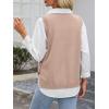 image:imageANRABESS Womens Sweater Vest Summer Sleeveless Crewneck Ribbed Knit Side Button Loose Pullover Tank Tops 2025 Fall OutfitsFlush Pink
