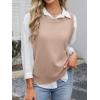 image:imageANRABESS Womens Sweater Vest Summer Sleeveless Crewneck Ribbed Knit Side Button Loose Pullover Tank Tops 2025 Fall OutfitsFlush Pink
