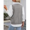 image:imageANRABESS Womens Sweater Vest Summer Sleeveless Crewneck Ribbed Knit Side Button Loose Pullover Tank Tops 2025 Fall OutfitsGray