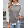 image:imageANRABESS Womens Sweater Vest Summer Sleeveless Crewneck Ribbed Knit Side Button Loose Pullover Tank Tops 2025 Fall OutfitsGray