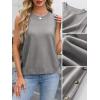 image:imageANRABESS Womens Sweater Vest Summer Sleeveless Crewneck Ribbed Knit Side Button Loose Pullover Tank Tops 2025 Fall OutfitsGray
