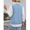 image:imageANRABESS Womens Sweater Vest Summer Sleeveless Crewneck Ribbed Knit Side Button Loose Pullover Tank Tops 2025 Fall OutfitsLight Blue