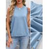 image:imageANRABESS Womens Sweater Vest Summer Sleeveless Crewneck Ribbed Knit Side Button Loose Pullover Tank Tops 2025 Fall OutfitsLight Blue