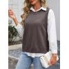 image:imageANRABESS Womens Sweater Vest Summer Sleeveless Crewneck Ribbed Knit Side Button Loose Pullover Tank Tops 2025 Fall OutfitsNutmeg
