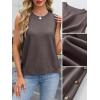 image:imageANRABESS Womens Sweater Vest Summer Sleeveless Crewneck Ribbed Knit Side Button Loose Pullover Tank Tops 2025 Fall OutfitsNutmeg