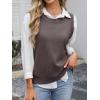 image:imageANRABESS Womens Sweater Vest Summer Sleeveless Crewneck Ribbed Knit Side Button Loose Pullover Tank Tops 2025 Fall OutfitsNutmeg