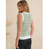 image:imageANRABESS Womens Sweater Vest Top Striped Sleeveless Lightweight Knit Tank Tops 2026 Summer Spring Clothes Vacation OutfitsWhite Army Green