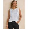 image:imageANRABESS Womens Sweater Vest Top Striped Sleeveless Lightweight Knit Tank Tops 2026 Summer Spring Clothes Vacation OutfitsWhite Light Blue