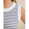 image:imageANRABESS Womens Sweater Vest Top Striped Sleeveless Lightweight Knit Tank Tops 2026 Summer Spring Clothes Vacation OutfitsWhite Navy Blue
