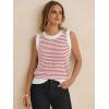 image:imageANRABESS Womens Sweater Vest Top Striped Sleeveless Lightweight Knit Tank Tops 2026 Summer Spring Clothes Vacation OutfitsWhite Red