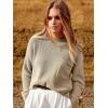 image:imageANRABESS Womens Two Piece Outfits Long Sleeve Knit Top Fall Sweater Set Oversized Pants Tracksuit Lounge Sets